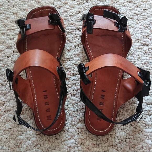 Marni Amber Brown + carbone Sandals size 38 - Picture 9 of 12